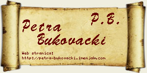 Petra Bukovački vizit kartica